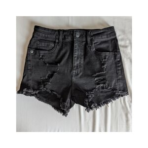 NWOT Aéropostale Black Denim "Vintage High Rise Shorty" Shorts